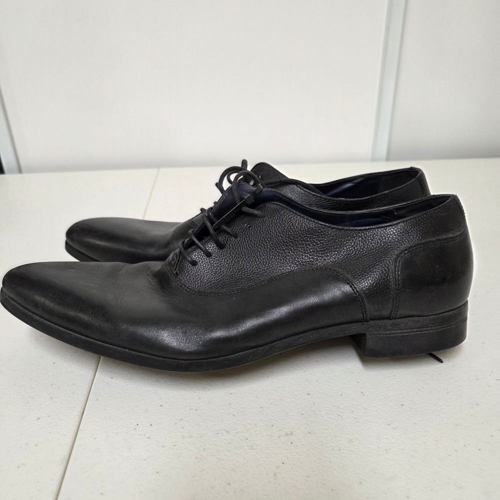Zara Man Black Leather Pointed Oxford Dress Shoes EU 43 US 10 Formal Business